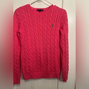 Vintage Ralph Lauren pink cable sweater. Size SMALL.